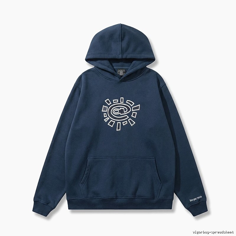 ADWYSD retro-style navy blue hoodie