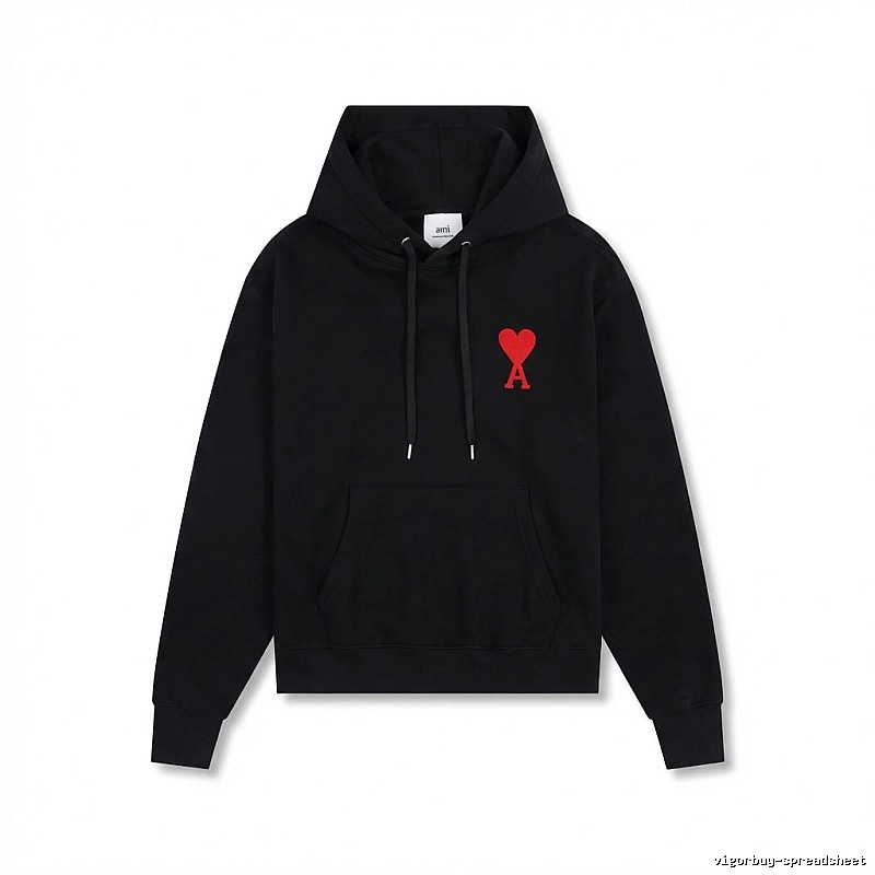 AMI Embroidered Heart Black Sweatshirt