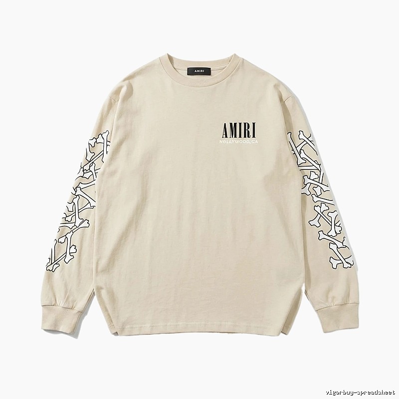 AMIRI Bone Pattern Trendy Beige Sweatshirt