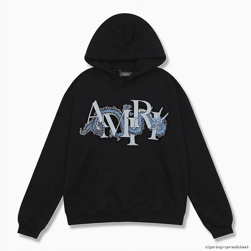 AMIRI Dragon-Patterned Trendy and Cool Black Sweatshirt