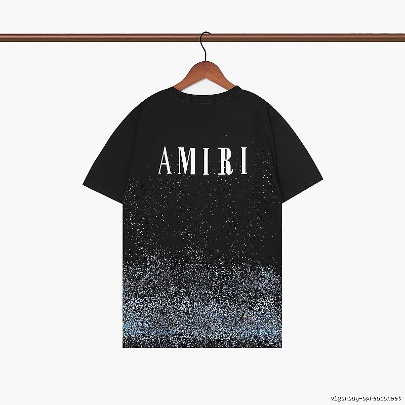 Amiri Premium Style Graphic T-shirt White Blue Amiri for Resort Outfits
