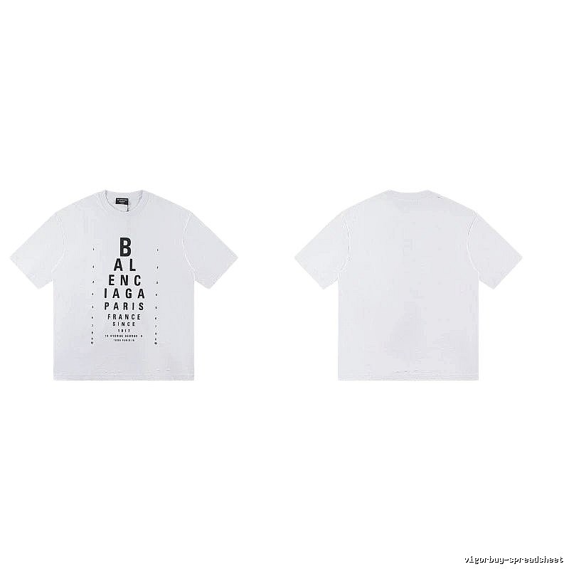 Balenciaga Letter Print Street Style White T-Shirt