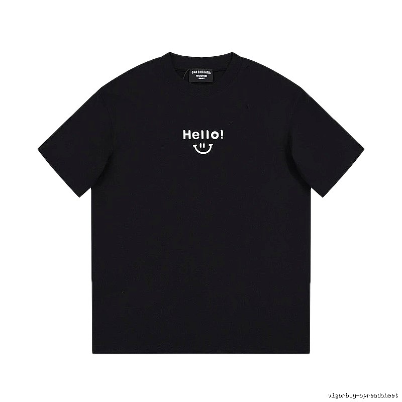 Balenciaga Smiley Print Street Style Black T-Shirt