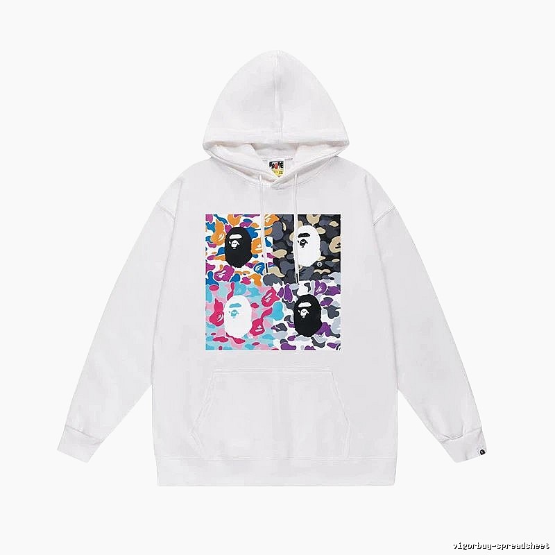 Bape camouflage style white hoodie