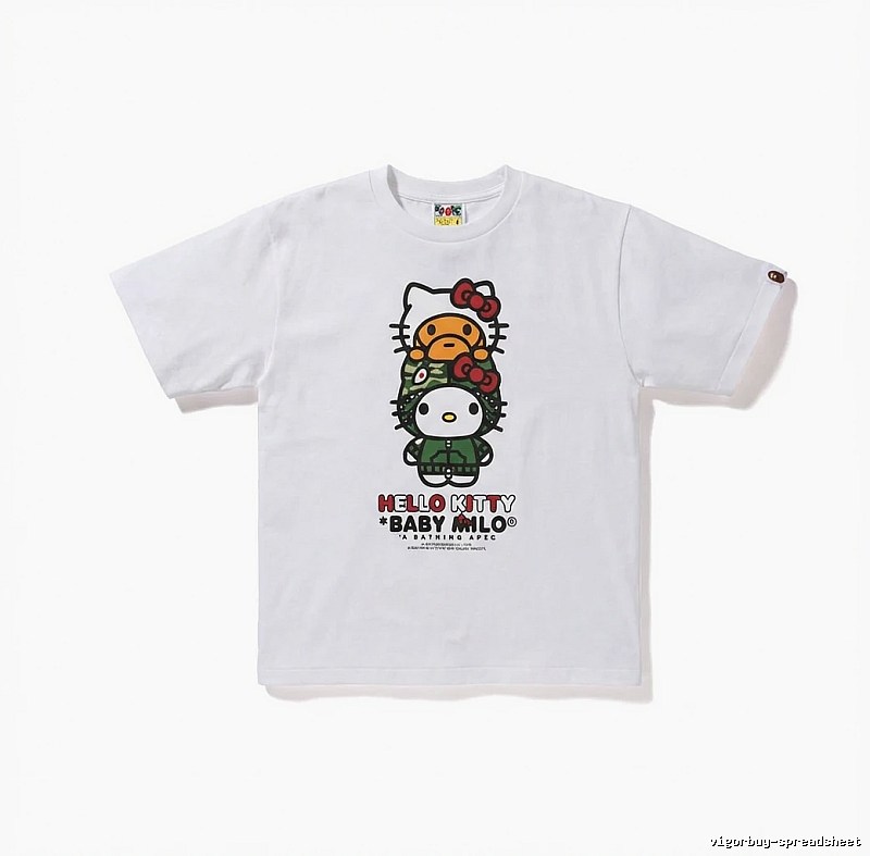 Bape co-branded cartoon-style white T-shirt