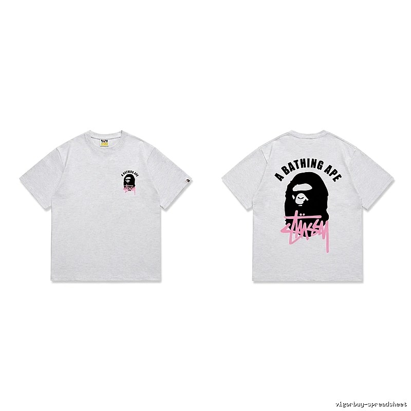 Bape Pink Trendy and Cool Short-sleeve Shirt