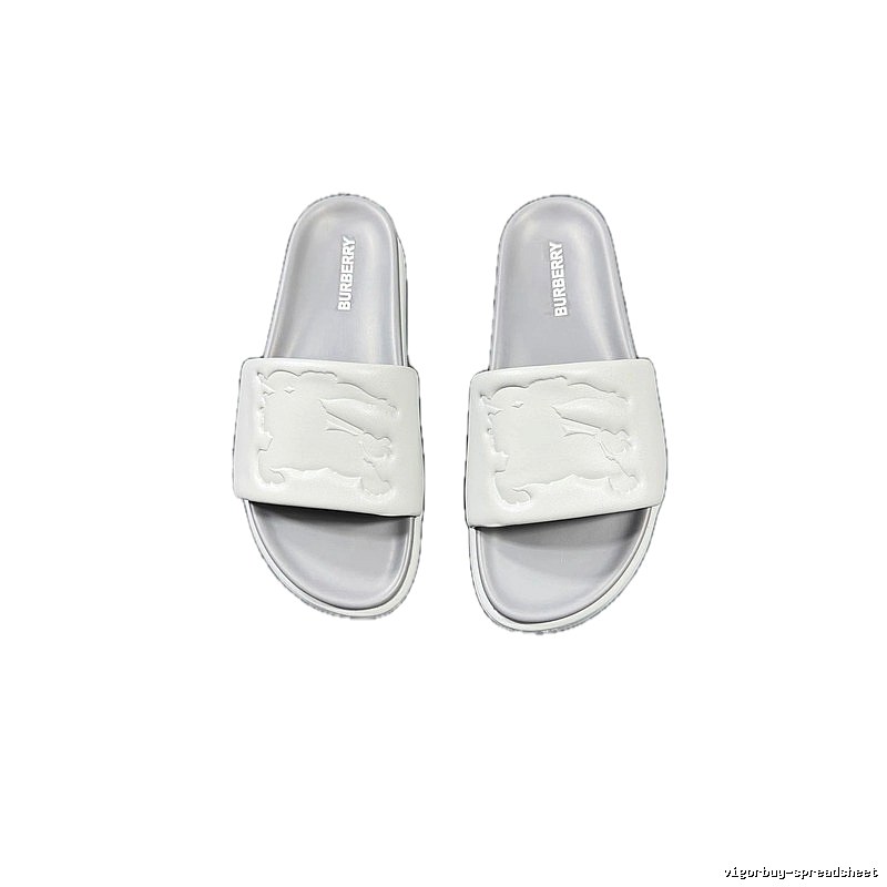 Burberry Equestrian Knight Light Luxury Style Light Grey Slides