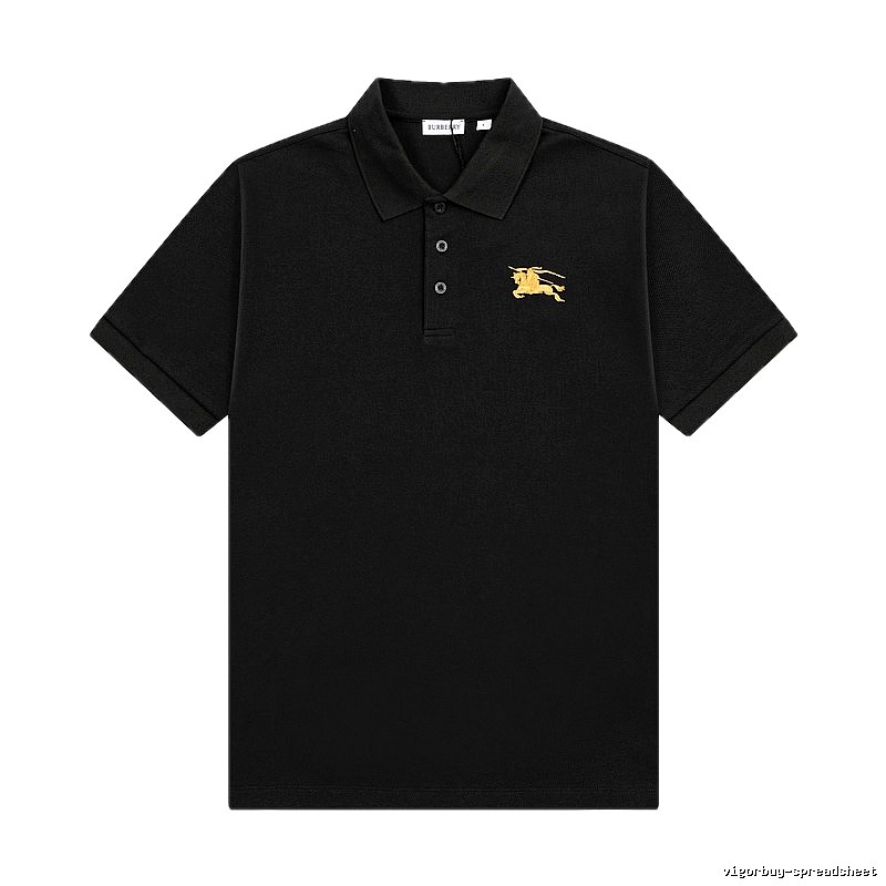 Burberry Knight Logo Simple Black Polo Shirt