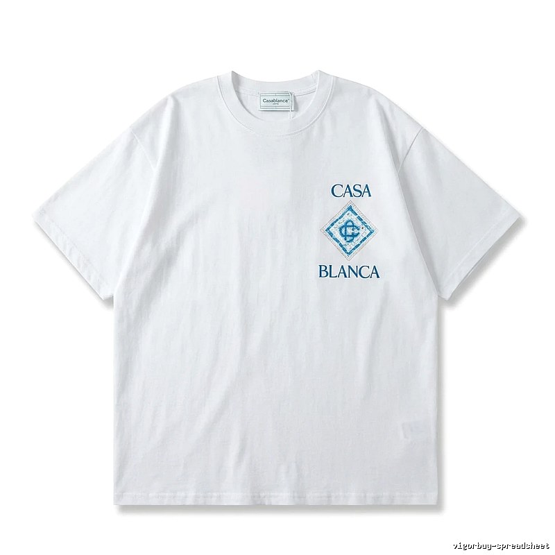 Casablanca Blue and White Minimalist Style T-shirt