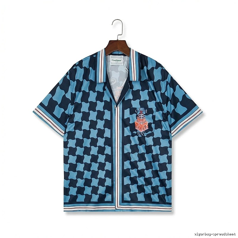 Casablanca checkered retro-style blue shirt
