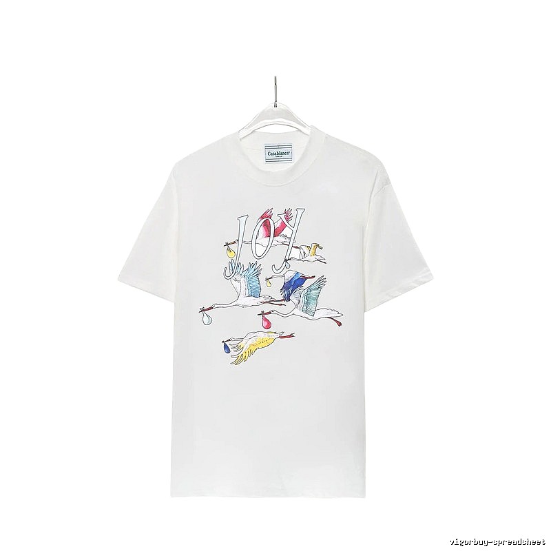 Casablanca Crane Print Wind White T-shirt