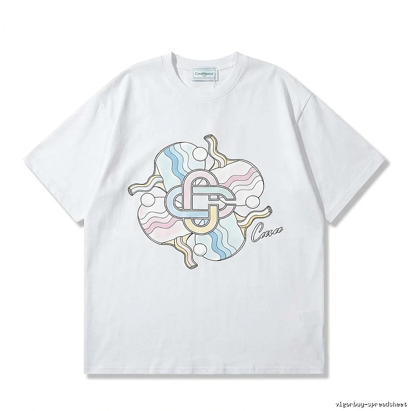 Casablanca Print Trendy White T-shirt