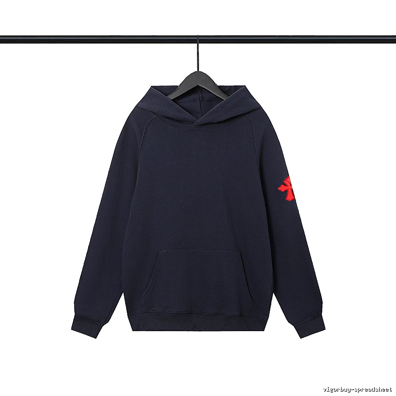 Chrome Hearts 2089-83 Navy Cross Graphic Hoodie Sport Casual