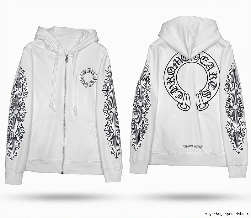 Chrome Hearts Printed Trendy and Cool Style White Hoodie