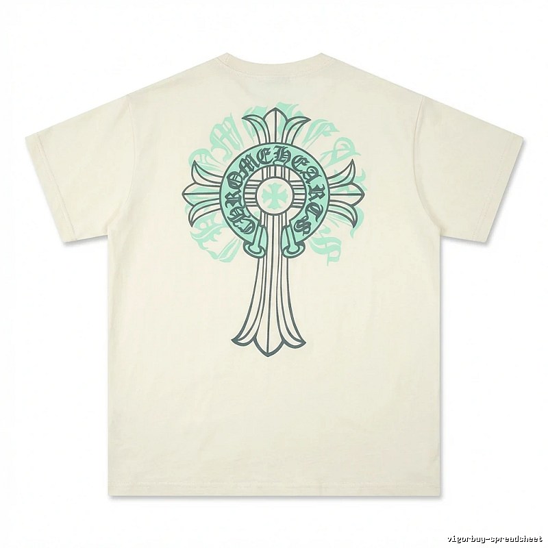 Chrome Hearts retro-style beige T-shirt