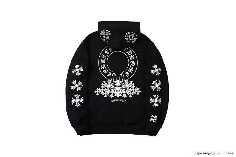 Chrome Hearts Urban Cross graphic hoodie Black Blue Cross with Statement Pattern