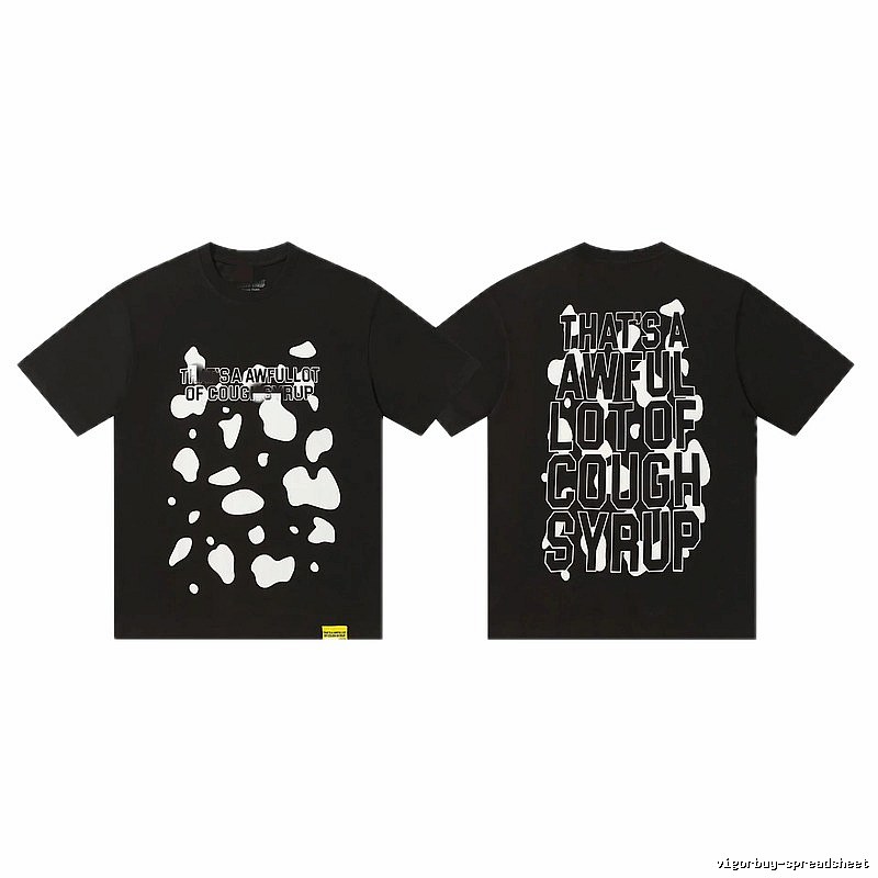 COUGH SYRUP Printed Street Style Black Short Sleeve T-shirt