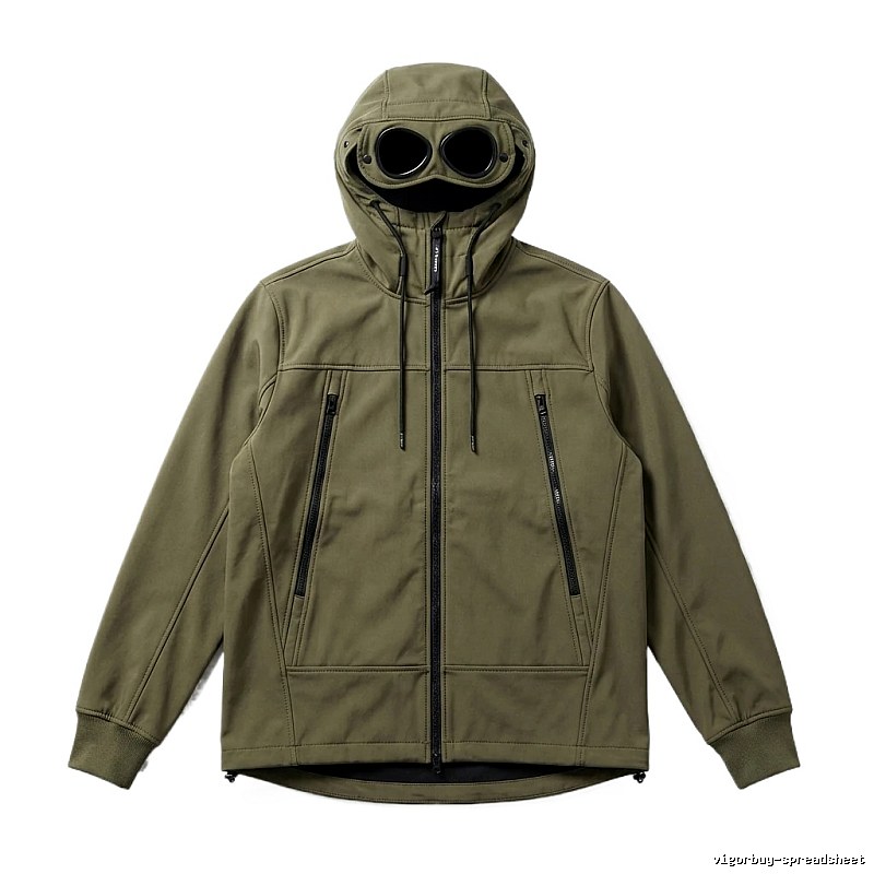 C.P. Hooded Utility-style Jacket (Army Green)