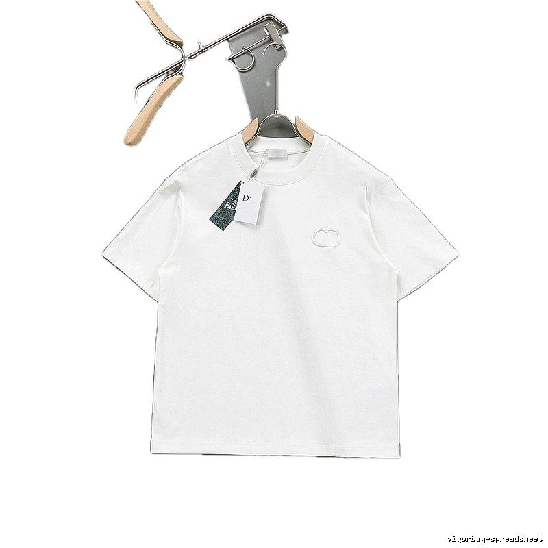 Dior Embroidered Minimalist Style White Short-sleeve T-shirt