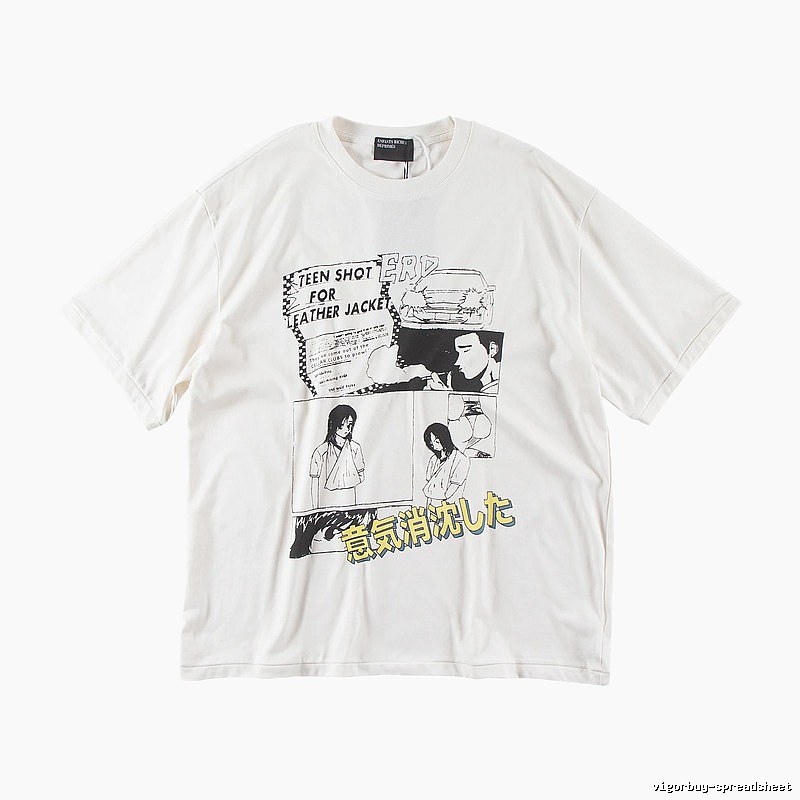 ERD Comic Print Street Style Off-white T-shirt