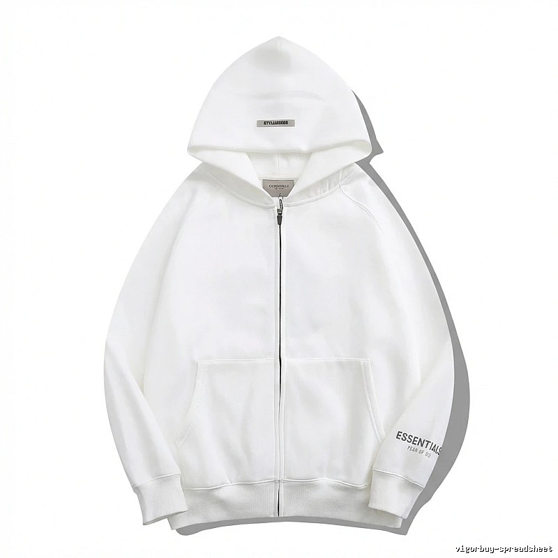 ESSENTIALS minimalist style white hoodie