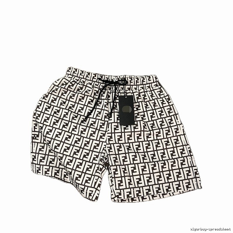 Fendi FF Monogram Streetwear Style White and Black Shorts
