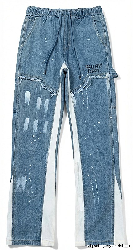 Gallery Dept Ripped Denim Blue Long Pants