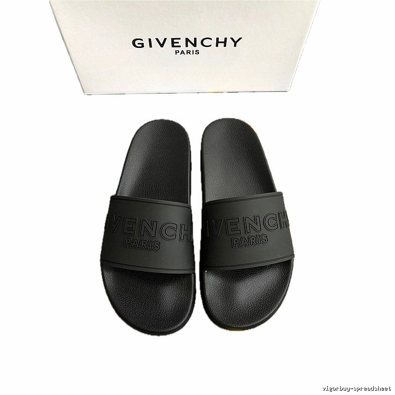 Givenchy PARIS Embossed Casual Black Slides