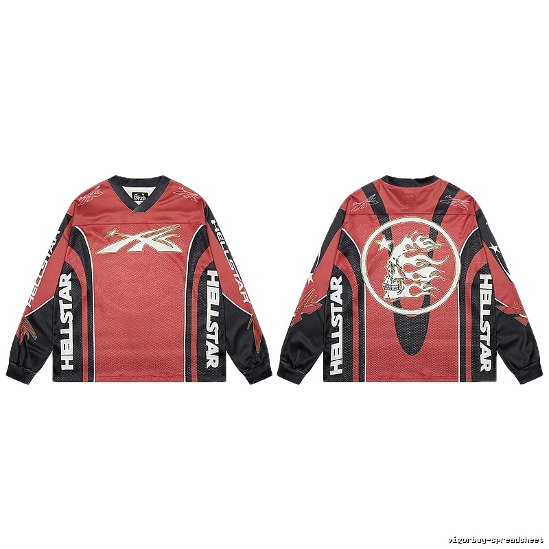 Hellstar Skull Street Style Red and Black Jersey
