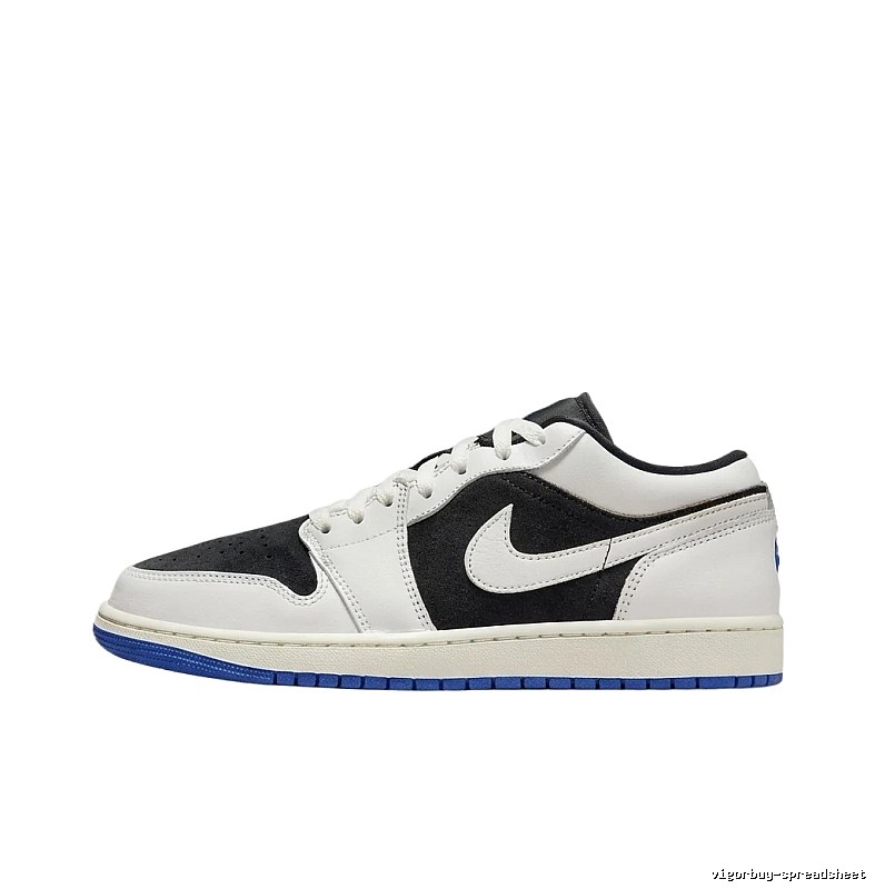 Jordan AJ1 black-white-blue sports shoes