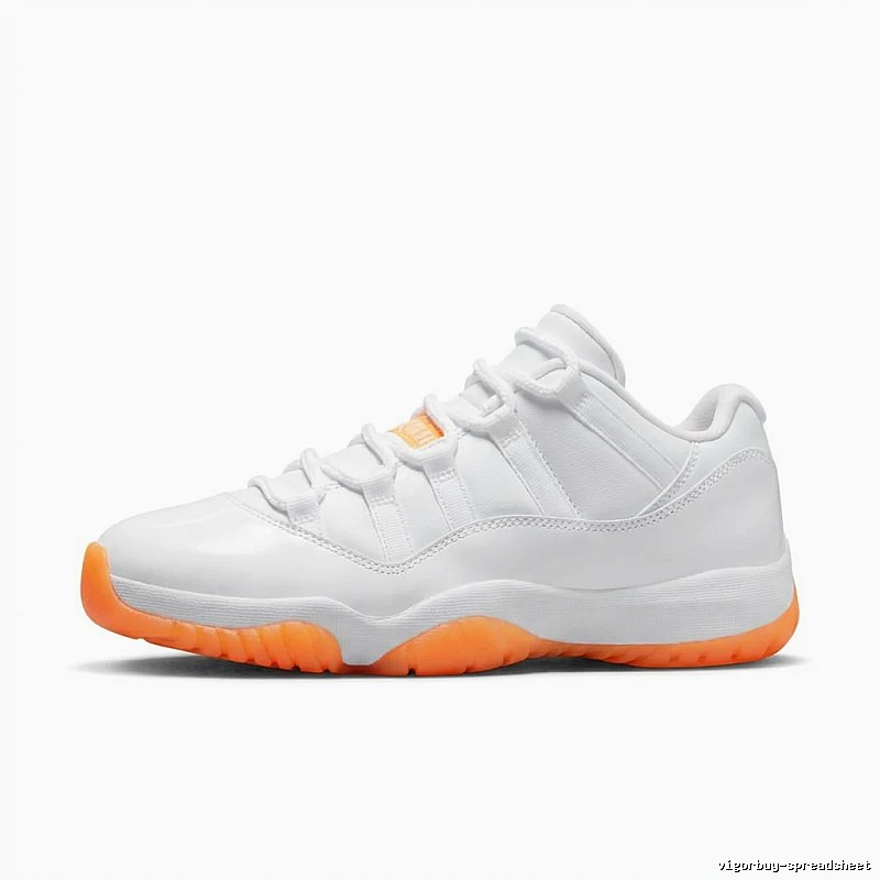 Jordan AJ11 Trendy White-Orange Sneakers