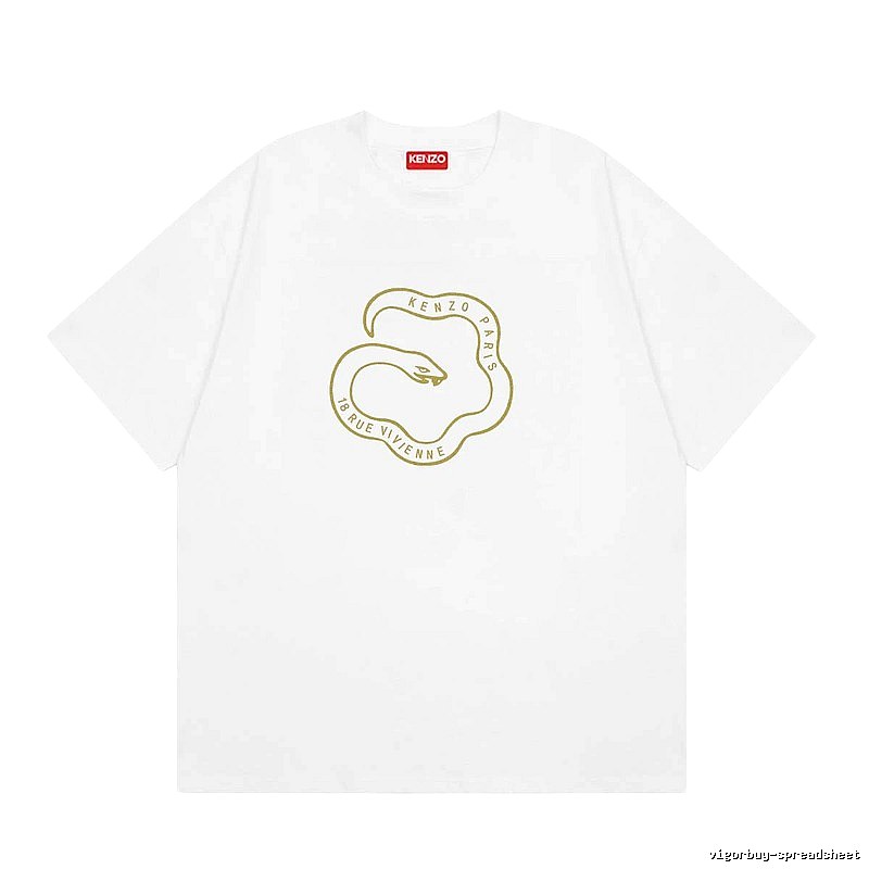 KENZO Spirit Snake Print Casual Style White T-Shirt