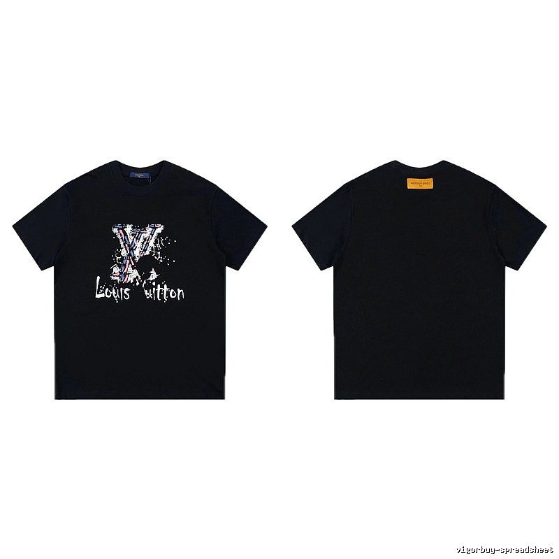 Louis Vuitton Graffiti Street Style Black T-shirt