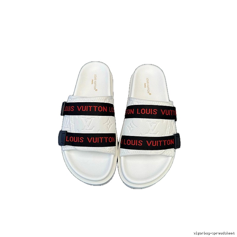 Louis Vuitton Monogram Light Luxury Street Style White Slippers