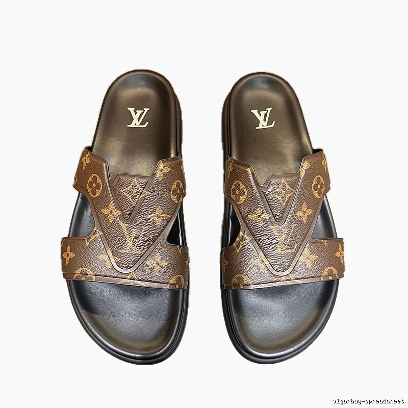 Louis Vuitton Monogram Light Luxury Style Brown Slippers