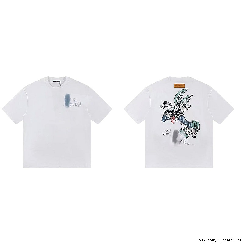 Louis Vuitton Trendy & Cool Cartoon Graffiti White T-Shirt