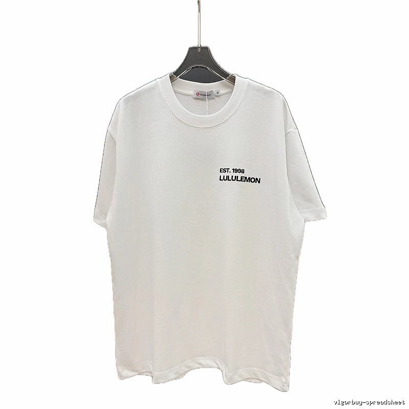 lululemon minimalist style printed white short-sleeve T-shirt