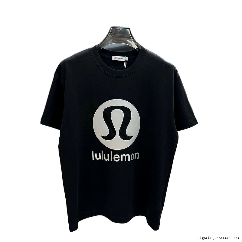lululemon Printed Casual Sports Style Black T-Shirt