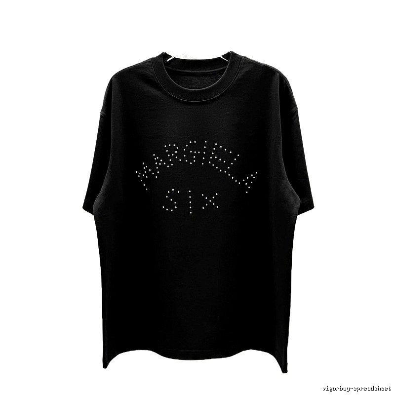 Maison Margiela MM6 Trendy & Cool Black Rhinestone-Embellished T-Shirt