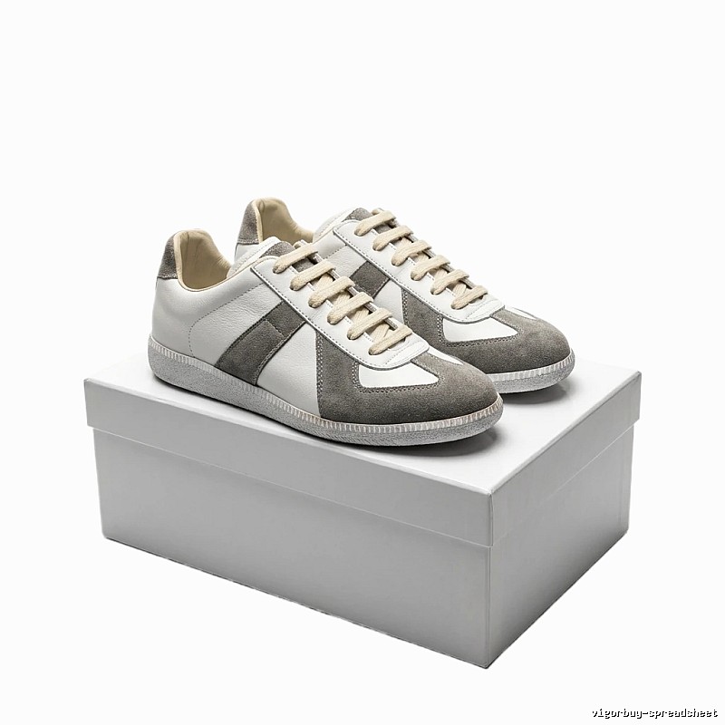 Maison Margiela retro-style gray and white sneakers