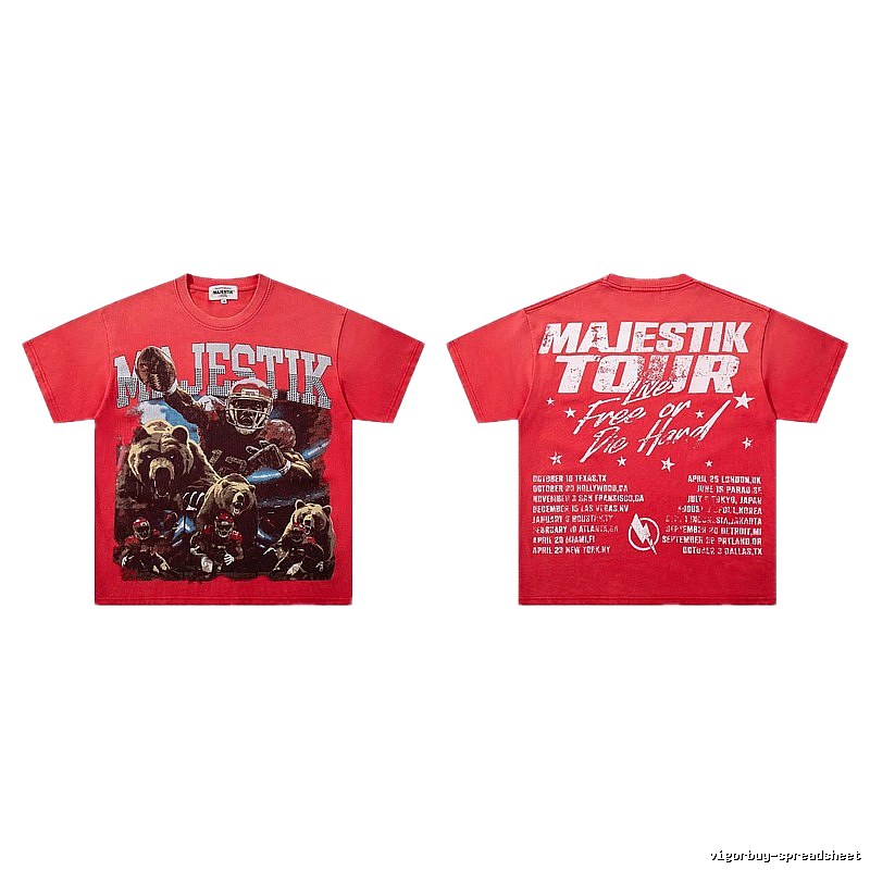 MAJESTIKTOUR American Retro Red T-shirt