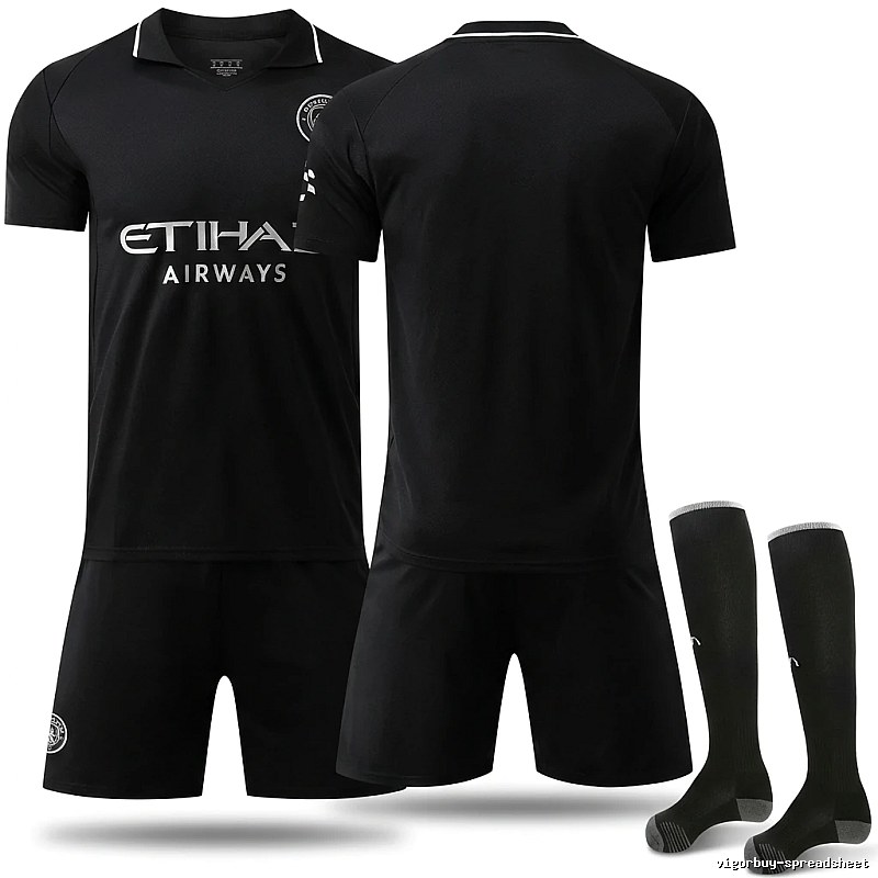 MCFC Black Sporty Style Jersey