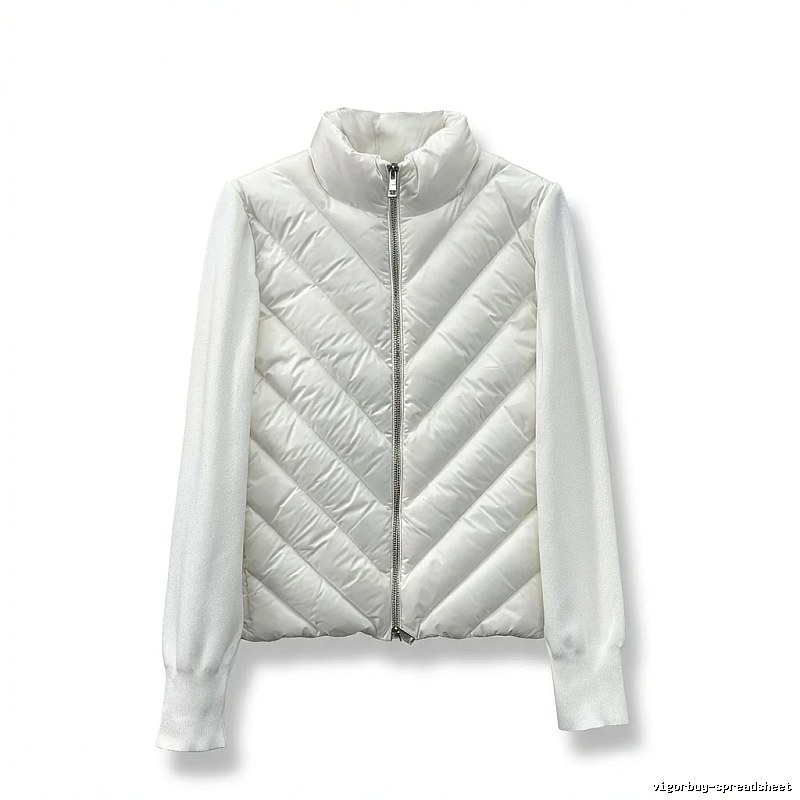 Moncler diamond - patterned stylish white down jacket