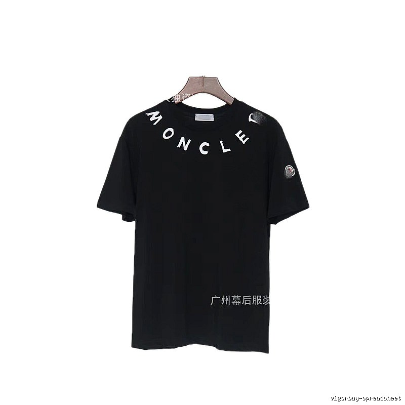 Moncler Letter Print Casual Style Black T-Shirt