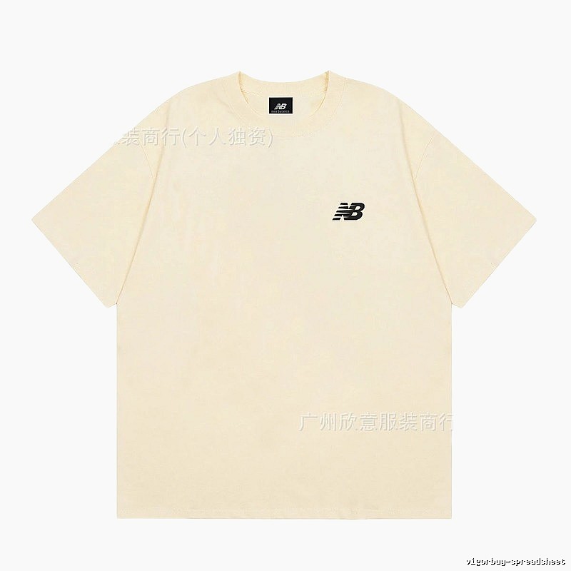 New Balance Casual Minimalist Beige Short-sleeve T-shirt