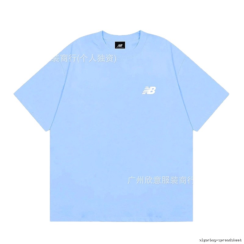 New Balance Classic Minimalist Style Light Blue Short-sleeve T-shirt
