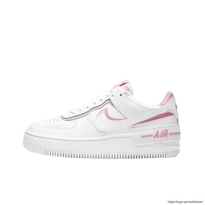 Nike Air Force 1 white and pink sports shoes