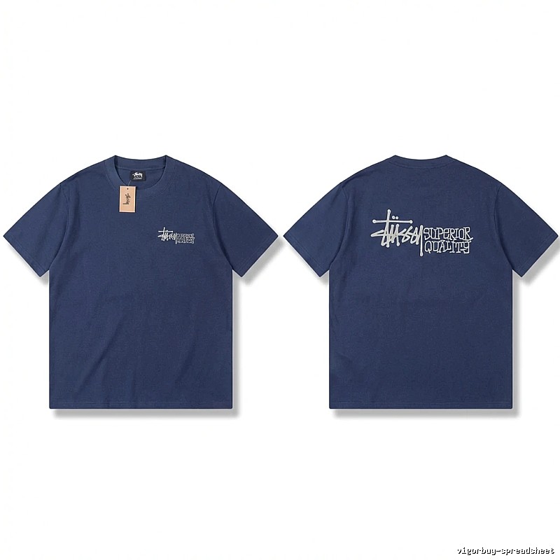 Stussy basic casual dark blue T-shirt