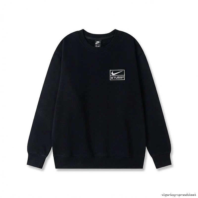 Stussy Co-branded Simple Black Sweatshirt