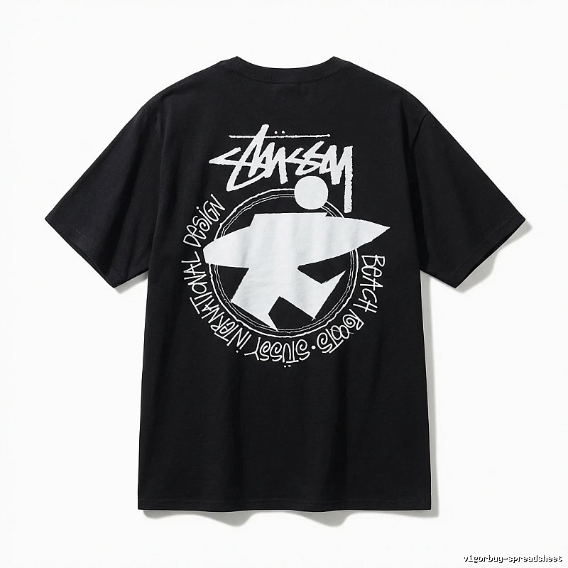 Stussy graffiti-style black T-shirt